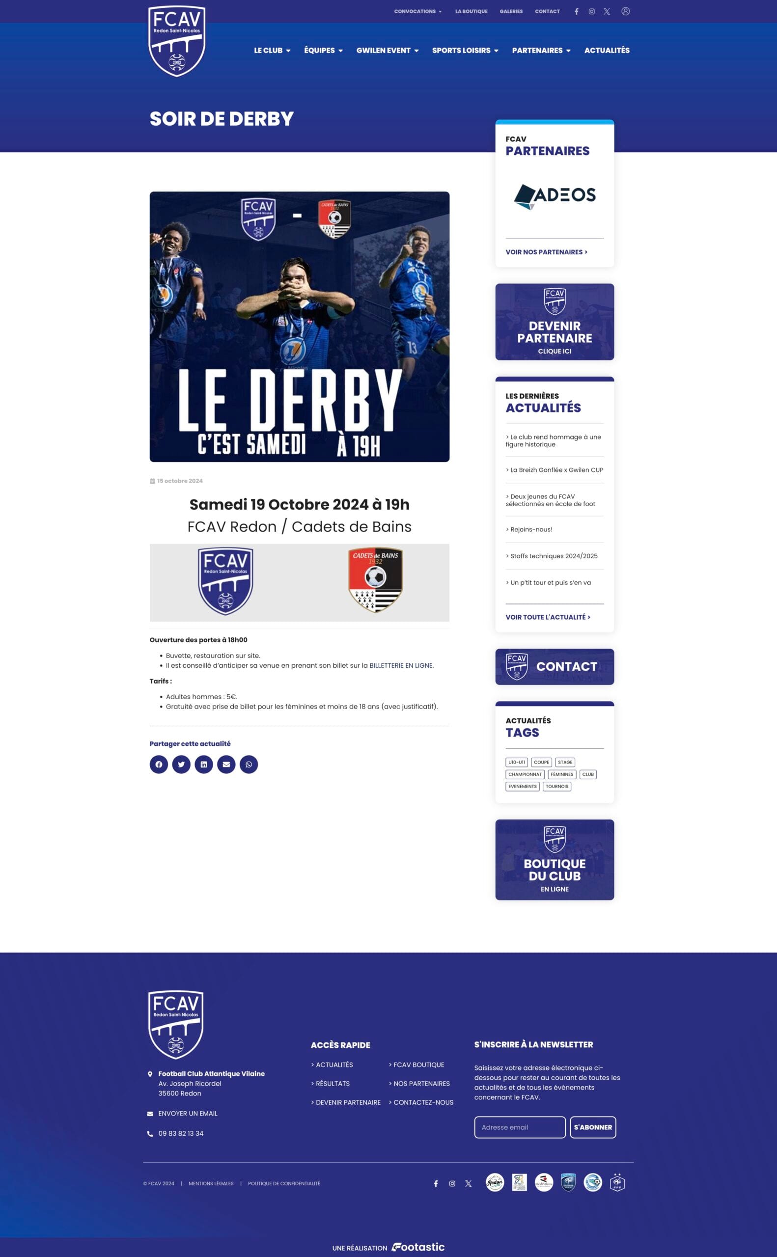 Soir de Derby Football Club Atlantique Vilaine actualites footastic creation site internet club football scaled