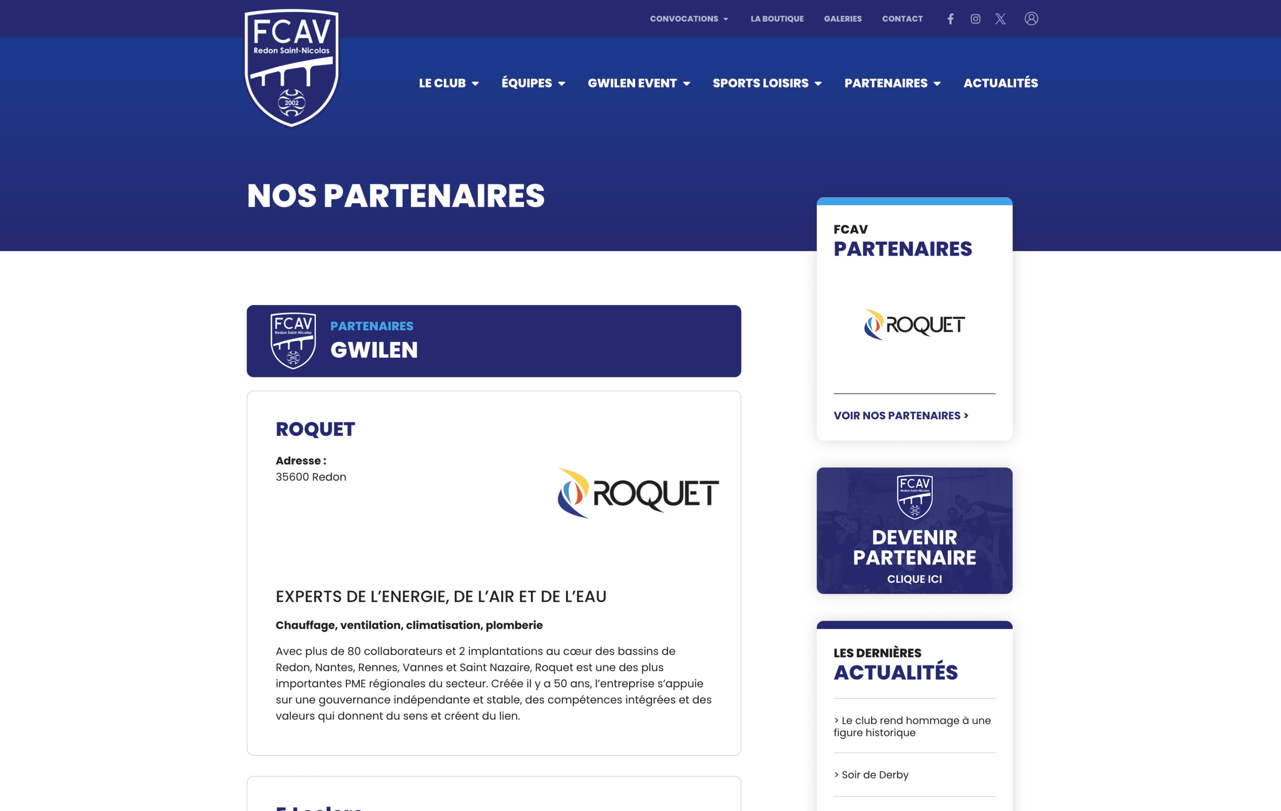 partenaires sponsoring Football Club Atlantique Vilaine footastic creation site internet club football